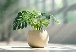 Lush Monstera Deliciosa in Ceramic Pot